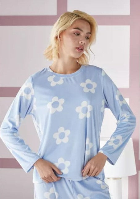 MAX sky blue flower  pajama