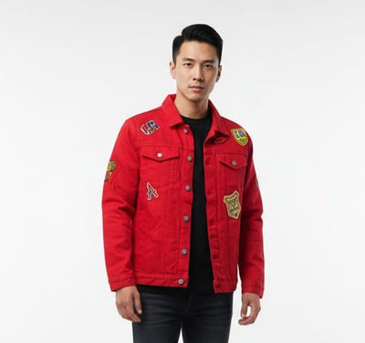 MANNFINITY RED DENIM JACKET