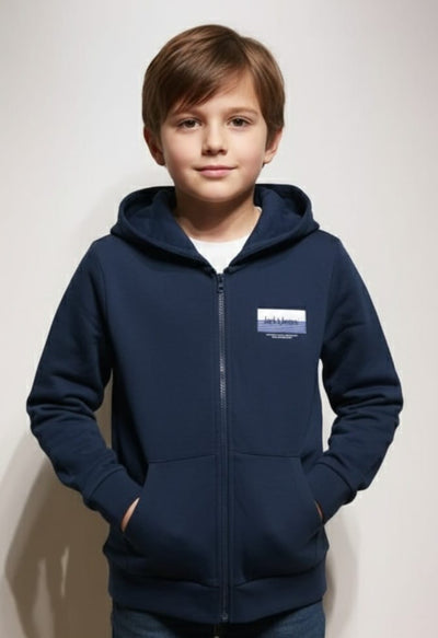 j&j hoodie zipper navy