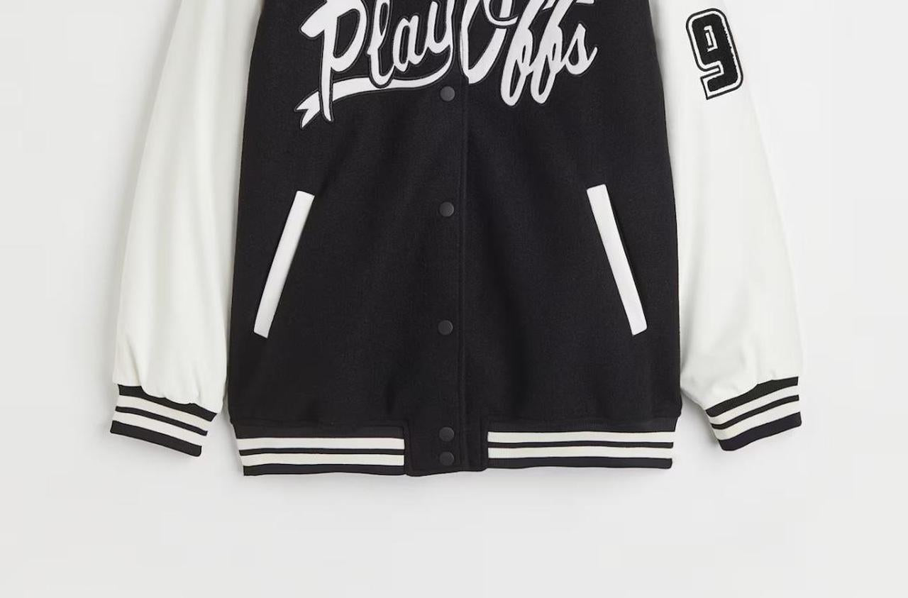 H&M baseball black and white jacket