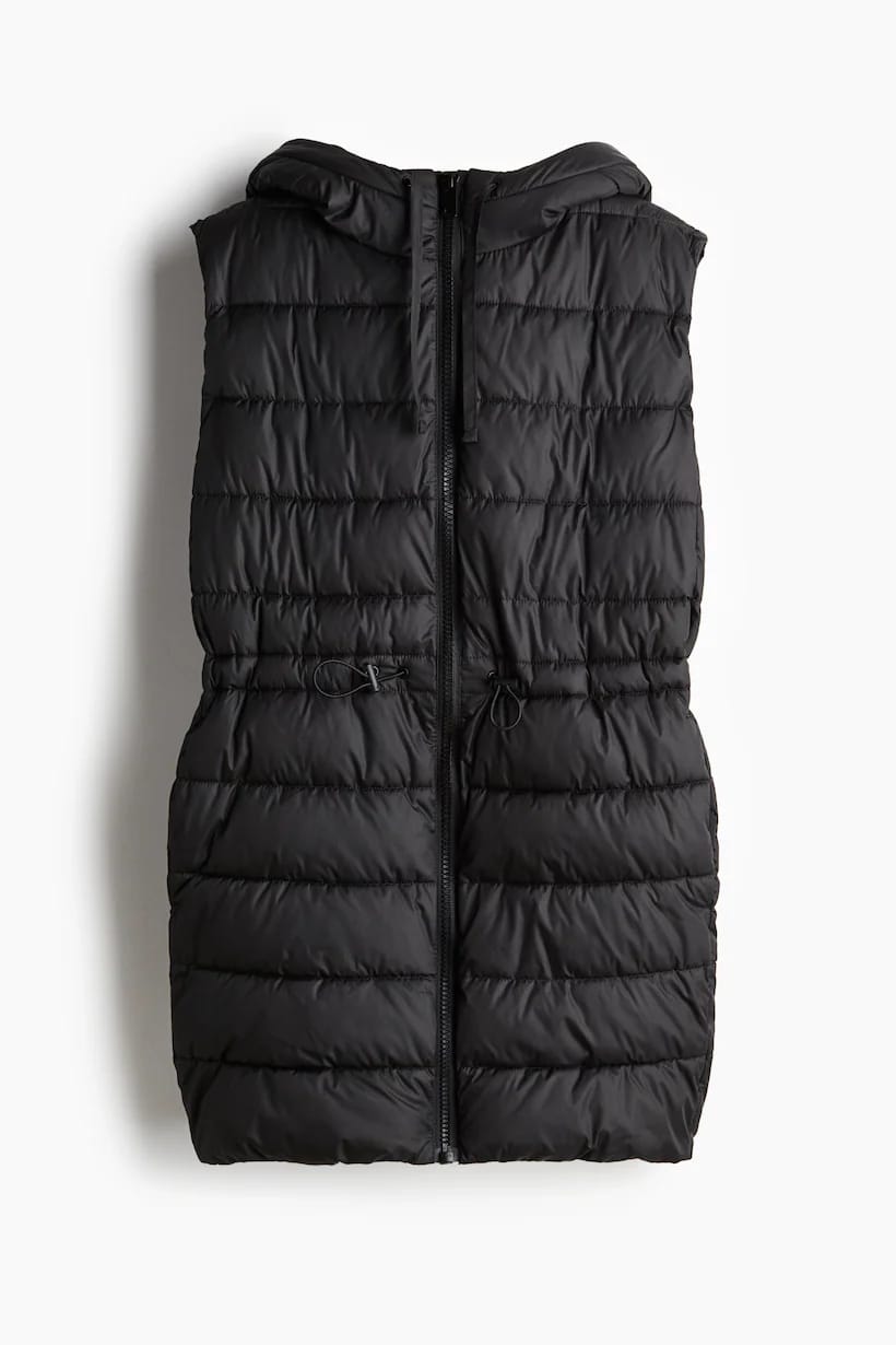 H&M LONG BLACK VEST MAMA