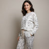 plant gold off white printed pajama