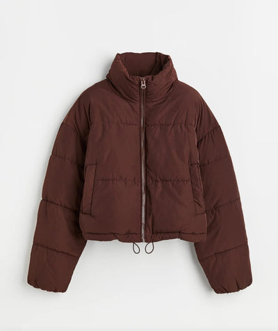 H&M PUFFER DARK BROWN